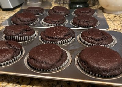 Low Sugar Chocolate Coconut Cupcakes with Cream Cheese frosting